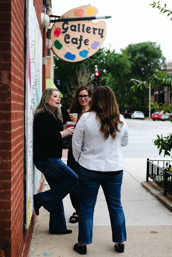 Julie A. Katz with colleagues outside Gallery Cafe