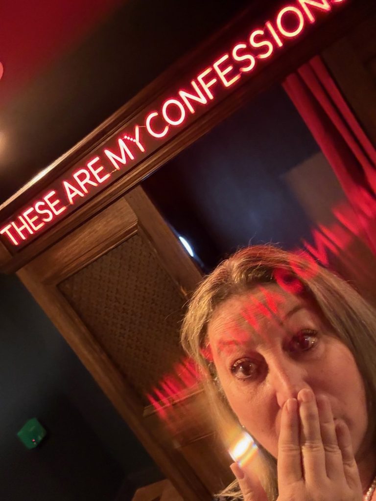 Reacting to a neon sign in London